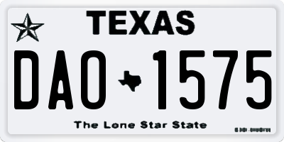 TX license plate DAO1575