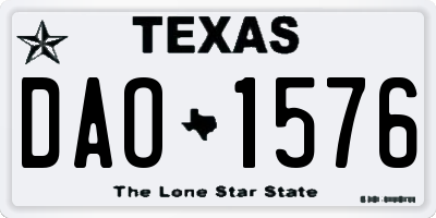 TX license plate DAO1576