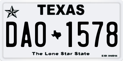 TX license plate DAO1578