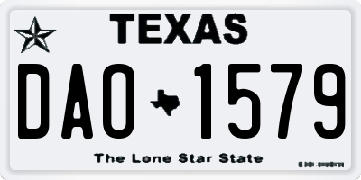 TX license plate DAO1579