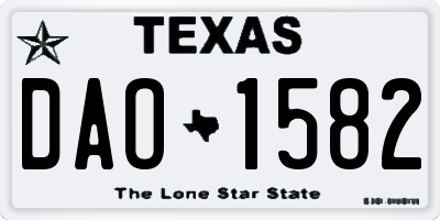 TX license plate DAO1582