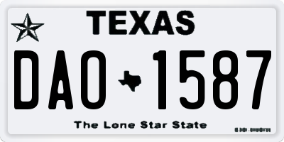 TX license plate DAO1587