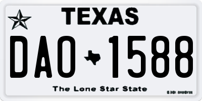 TX license plate DAO1588