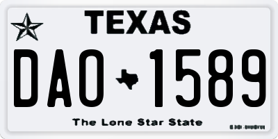 TX license plate DAO1589