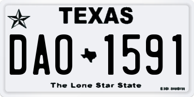 TX license plate DAO1591