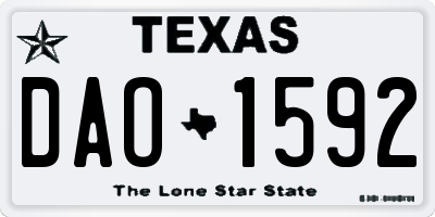 TX license plate DAO1592