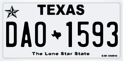 TX license plate DAO1593