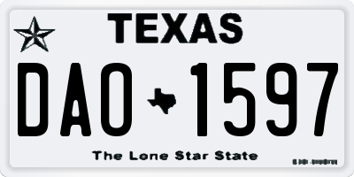 TX license plate DAO1597