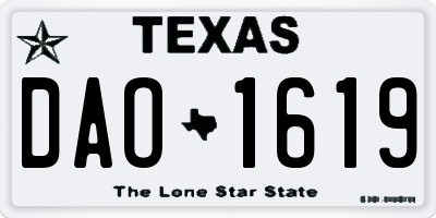 TX license plate DAO1619
