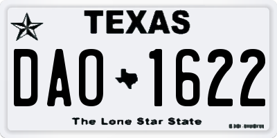 TX license plate DAO1622