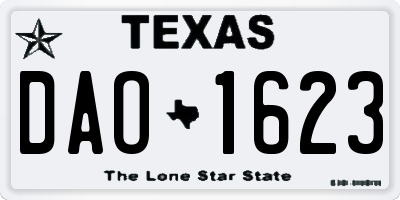 TX license plate DAO1623