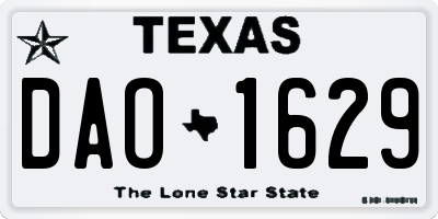 TX license plate DAO1629
