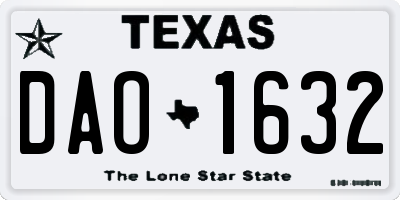 TX license plate DAO1632