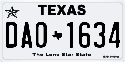 TX license plate DAO1634