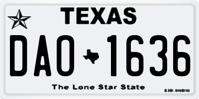 TX license plate DAO1636
