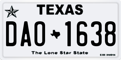 TX license plate DAO1638