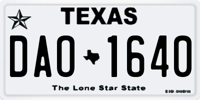 TX license plate DAO1640