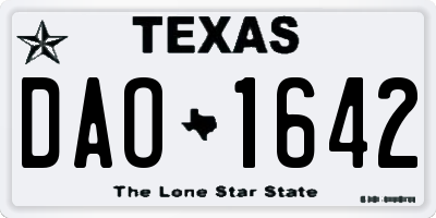 TX license plate DAO1642