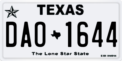 TX license plate DAO1644