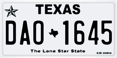 TX license plate DAO1645