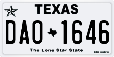 TX license plate DAO1646