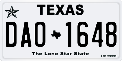 TX license plate DAO1648