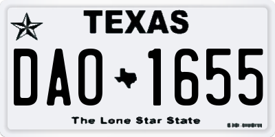 TX license plate DAO1655