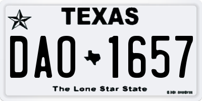 TX license plate DAO1657