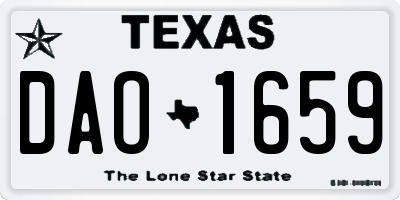 TX license plate DAO1659