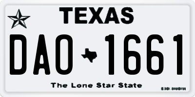 TX license plate DAO1661
