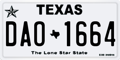 TX license plate DAO1664