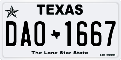 TX license plate DAO1667