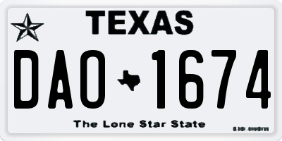 TX license plate DAO1674