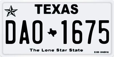 TX license plate DAO1675