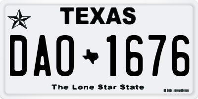 TX license plate DAO1676