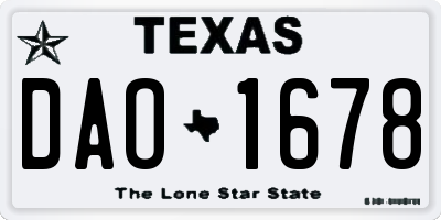 TX license plate DAO1678