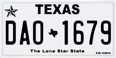 TX license plate DAO1679