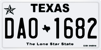 TX license plate DAO1682
