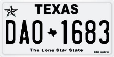 TX license plate DAO1683