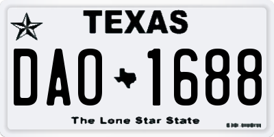 TX license plate DAO1688