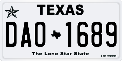 TX license plate DAO1689