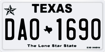 TX license plate DAO1690