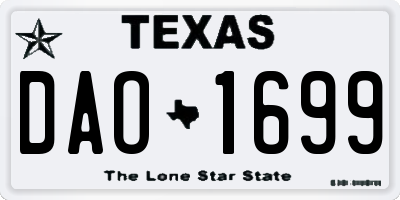 TX license plate DAO1699