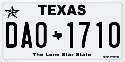 TX license plate DAO1710