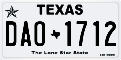 TX license plate DAO1712