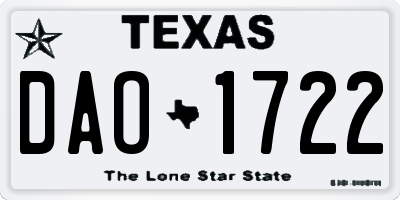 TX license plate DAO1722