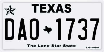 TX license plate DAO1737