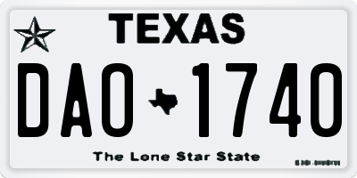 TX license plate DAO1740
