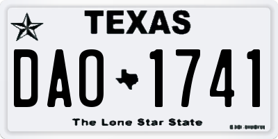 TX license plate DAO1741