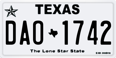 TX license plate DAO1742